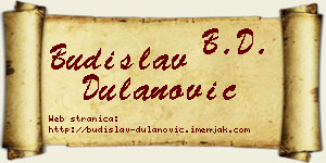 Budislav Dulanović vizit kartica